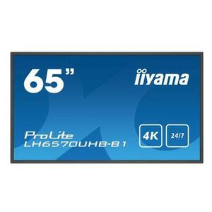 Ecran profesional VA LED iiyama 64.5inch LH6570UHB-B1, UHD (3840 x 2160), HDMI (Negru) imagine