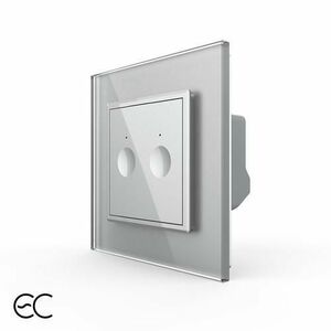 Intrerupator Dublu cu Touch LIVOLO din Sticla - Protocol ZigBee EC (Gri) imagine