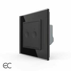 Intrerupator Dublu cu Touch LIVOLO din Sticla - Protocol ZigBee EC (Negru) imagine