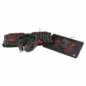 Kit gaming DELTACO GAMING GEAR, tastatura, mouse, casti si mousepad imagine