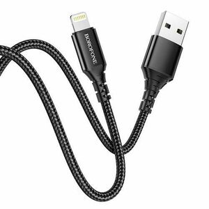 Cablu de Date Borofone BX54 Ultra bright, USB la Lightning, 1 m, 2.4A, Negru imagine