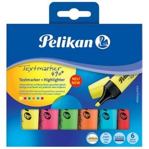 Set 6 Textmarker Pelikan 490, cutie carton imagine