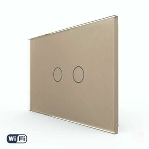 Intrerupator Dublu cu Touch LIVOLO din Sticla – Standard Italian (Auriu) imagine