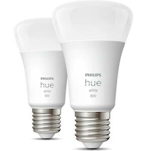 Pachet 2 becuri LED inteligente Philips Hue A60, Bluetooth, Zigbee, E27, 9W (60W), 806 lm, lumina alba (2700K) imagine