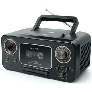 Micro Sistem Audio Portabil Muse M-182 RDC MSE00064, CD-Player, Radio, Player Casete audio si Recorder, AUX-in (Negru) imagine