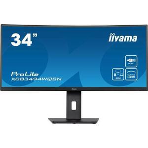 Monitor Gaming VA LED iiyama 34inch XCB3494WQSN-B5, WQHD (3440 x 1440), HDMI, DisplayPort, AMD FreeSync, Ecran Curbat, Boxe, 120 Hz, 1 ms (Negru) imagine