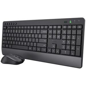 Kit Tastatura si Mouse Trust Trezo, USB Wireless, Gri/Negru imagine