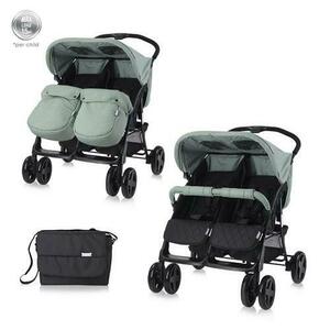 Carucior pentru gemeni Lorelli Twin, 0-30 kg, 0-3 ani (Verde) imagine