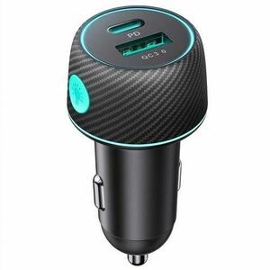 Incarcator Auto Joyroom JR-CCN01, 60W, 3A, 1 x USB-A - 1 x USB-C, Negru imagine