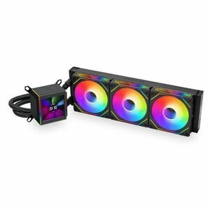 Cooler CPU Lian Li Galahad II LCD 360 SL-INF AIO, iluminare ARGB, 3x 120mm, 2100 rpm, PWM (Negru) imagine