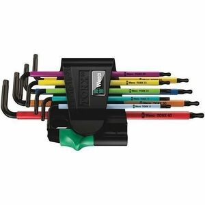 Set de 9 chei imbus cu gaura, profil torx, multicolor, T8-T40, Wera 967/9 TS imagine