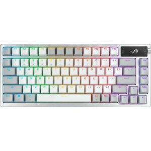 Tastatura mecanica gaming Asus ROG Azoth, iluminare RGB, switch NX Snow, Bluetooth/USB (Alb/Gri) imagine