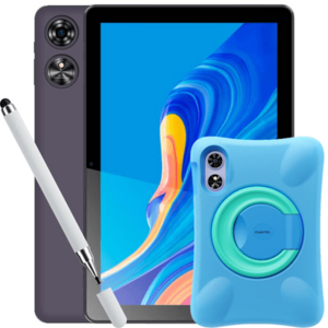 Tableta Oukitel OT6 Kids, Procesor Rockhip RK3562 Quad-Core, 4GB RAM, 64GB Flash, 5MP, Wi-Fi, Bluetooth, GPS, Android 13, Stylus Pen, Carcasa protectie (Gri) imagine