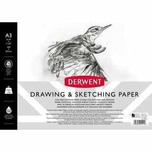 Caiet pentru schite si desen DERWENT Professional, A3, cu spira, 30 coli, 165 gsm, hartie alba imagine