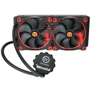 Cooler CPU Thermaltake Water 3.0 Riing, 2x 140 mm, (LED Rosu) imagine