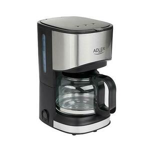 Cafetiera Adler AD 4407, Sticla/Inox, 550 W, Recipient de 0.7 l, Sistem anti-picurare, Filtru detasabil (Negru/Argintiu) imagine