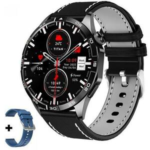 Smartwatch iHunt Watch 13 Titan, Ecran AMOLED 1.43inch, Bluetooth, IP68, Monitorizre somn, Pedometru, Contor calorii, Ritm cardiac, Curea suplimentara silicon (Negru) imagine