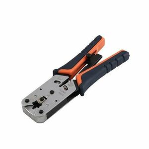 Cleste profesional EMTEX LK-2812R, sertizare conectori RJ45 (8P8C) cu stripper pentru izolatie si mecanism de blocare și revenire imagine