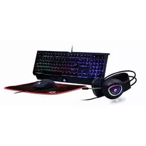 Kit 4 in 1 Tastatura & Mouse + Mousepad & Casti Gembird Phantom imagine