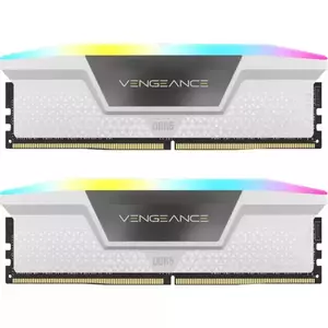 Memorie Desktop Corsair Vengeance RGB 64GB(2 x 32GB) DDR5 5200Mhz White imagine