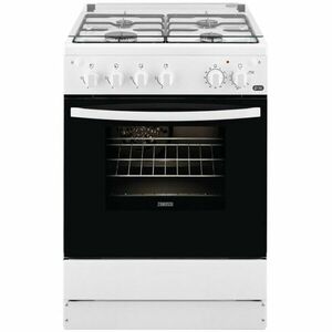 Aragaz Zanussi ZCG612K1WA, Gaz, 4 arzatoare, Grill, Autocuratare catalitica, Aprindere electrica, 59 l, 60 cm, Alb imagine