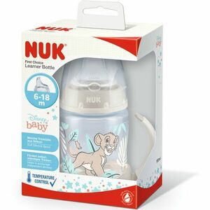 Biberon First Choice Plus Disney The Lion King NUK cu Controlul Temperaturii, tetina din silicon, cu forma potrivita pentru maxilar, fara BPA, 6-18 luni, 150 ml imagine