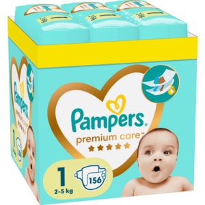 Scutece Pampers Premium Care XXL Box Nou Nascut, Marimea 1, 2-5 kg, 156 buc imagine