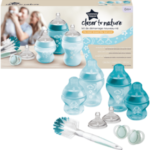 Kit de pornire biberoane nou-nascut Tommee Tippee Closer to Nature, 0 luni +, Albastru imagine