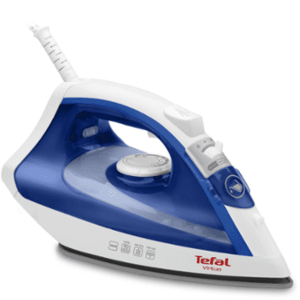 Fier de calcat Tefal Virtuo FV1711E0, 1800 W, 80 g/min, 24 g, min, talpa anti-aderenta, 200 ml, alb/albastru imagine