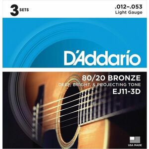 D'Addario EJ11-3D Corzi chitare acustice imagine