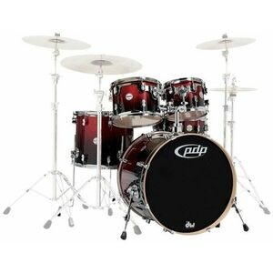 PDP by DW Concept Shell Pack 5 pcs 22" Red to Black Sparkle Set de tobe acustice imagine