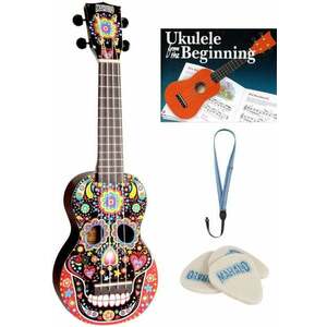 Mahalo MA1SK-BK SET Skull Black Ukulele soprano imagine