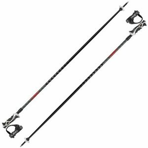 Leki Hot Shot S Eloxal Black/Anodized Grey/Bright Red 110 cm Bețe de schi imagine