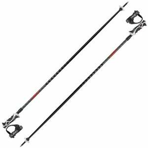 Leki Hot Shot S Eloxal Black/Anodized Grey/Bright Red 115 cm Bețe de schi imagine