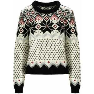 Dale of Norway Vilja Womens Knit Sweater Black/Off White/Red Rose L Pulover imagine