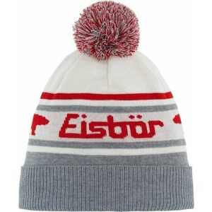 Eisbär Chani OS Pompon Beanie Gri/Alb/Roșu UNI Căciulă imagine