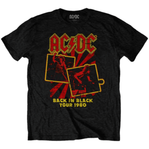 AC/DC Tricou Back in Black Tour 1980 Unisex Black S imagine