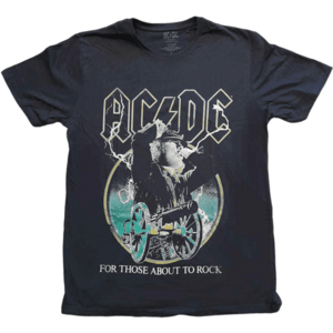 AC/DC Tricou For Those About To Rock Yellow Outlines Unisex Black S imagine