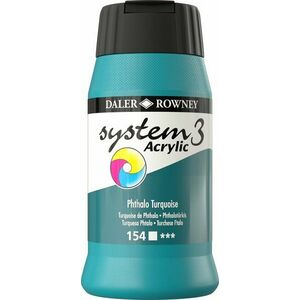 Daler Rowney System3 Vopsea acrilică Phthalo Turquoise 500 ml 1 buc imagine