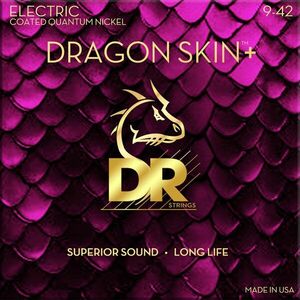 DR Strings Dragon Skin+ Coated Light 9-42 Corzi chitare electrice imagine