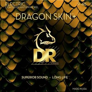 DR Strings Dragon Skin+ Coated Light to Medium 9-46 Corzi chitare electrice imagine