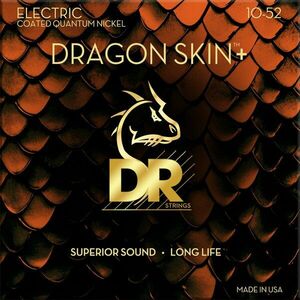 DR Strings Dragon Skin+ Coated Medium to Heavy 10-52 Corzi chitare electrice imagine