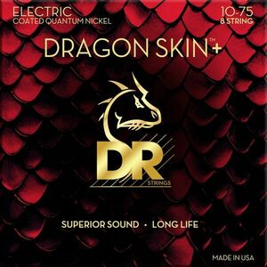 DR Strings Dragon Skin+ Coated 8 string Medium 10-75 Set de corzi pentru chitară electrică imagine