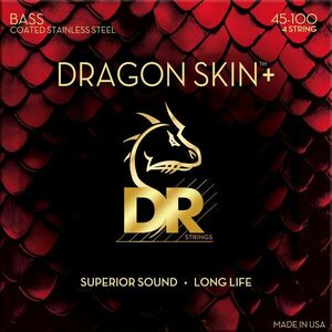 DR Strings Dragon Skin+ Coated Steel Medium Light 45-100 Corzi pentru chitare bas imagine