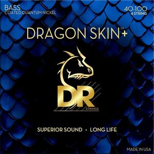 DR Strings Dragon Skin+ Coated Nickel Light 40-100 Corzi pentru chitare bas imagine