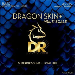 DR Strings Dragon Skin+ Coated Nickel Medium 45-105 Tapered Multi-Scale Corzi pentru chitare bas imagine