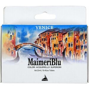 Maimeri Blu Set de vopsele acuarela Veneția 6 x 12 ml 6 buc imagine