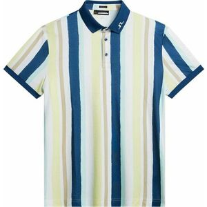 J.Lindeberg Tour Tech Reg Fit Print Mens Painted Wax Stripe Yellow M Tricou polo imagine