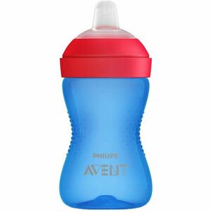 Cana Philips Avent SCF802/01, 300 ml, 9 luni +, Albastru/Rosu imagine