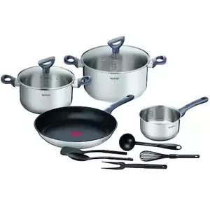 Set de 11 piese Tefal Daily Cook, 2 oale cu capac 20/24 cm, tigaie 28 cm, cratita 16 cm, 5 ustensile imagine